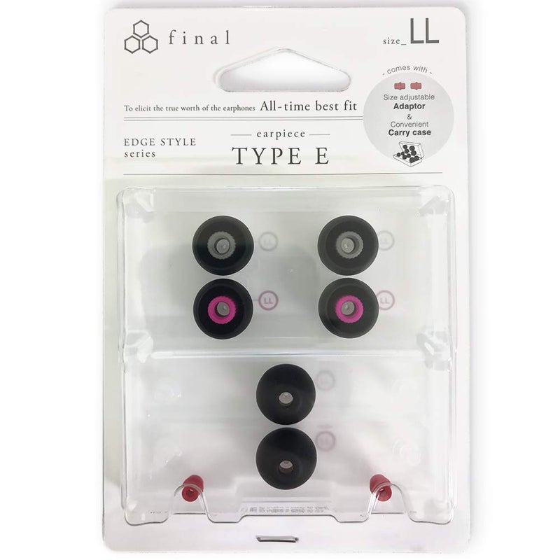 final مجموعة نصائح الأذن من فاينال أوديو بلاك + بلاك / أحمر من السيليكون نوع E مع علبة ومحولات فوهة متوافقة مع 1More و AKG و Audio-Technica و Beats by Dre و Campfire Audio و Empire Ears و Shure و Sony و Westone (X-Lg) - Image 3